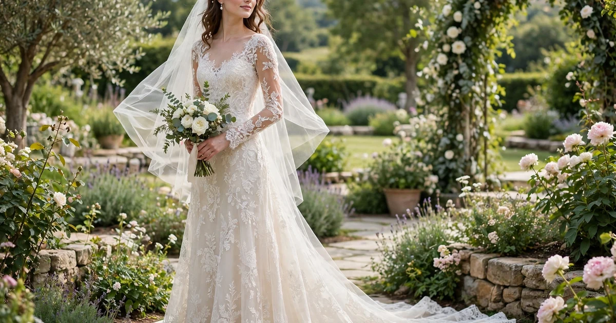 lace wedding dresses with floral lace details for 2026 brides